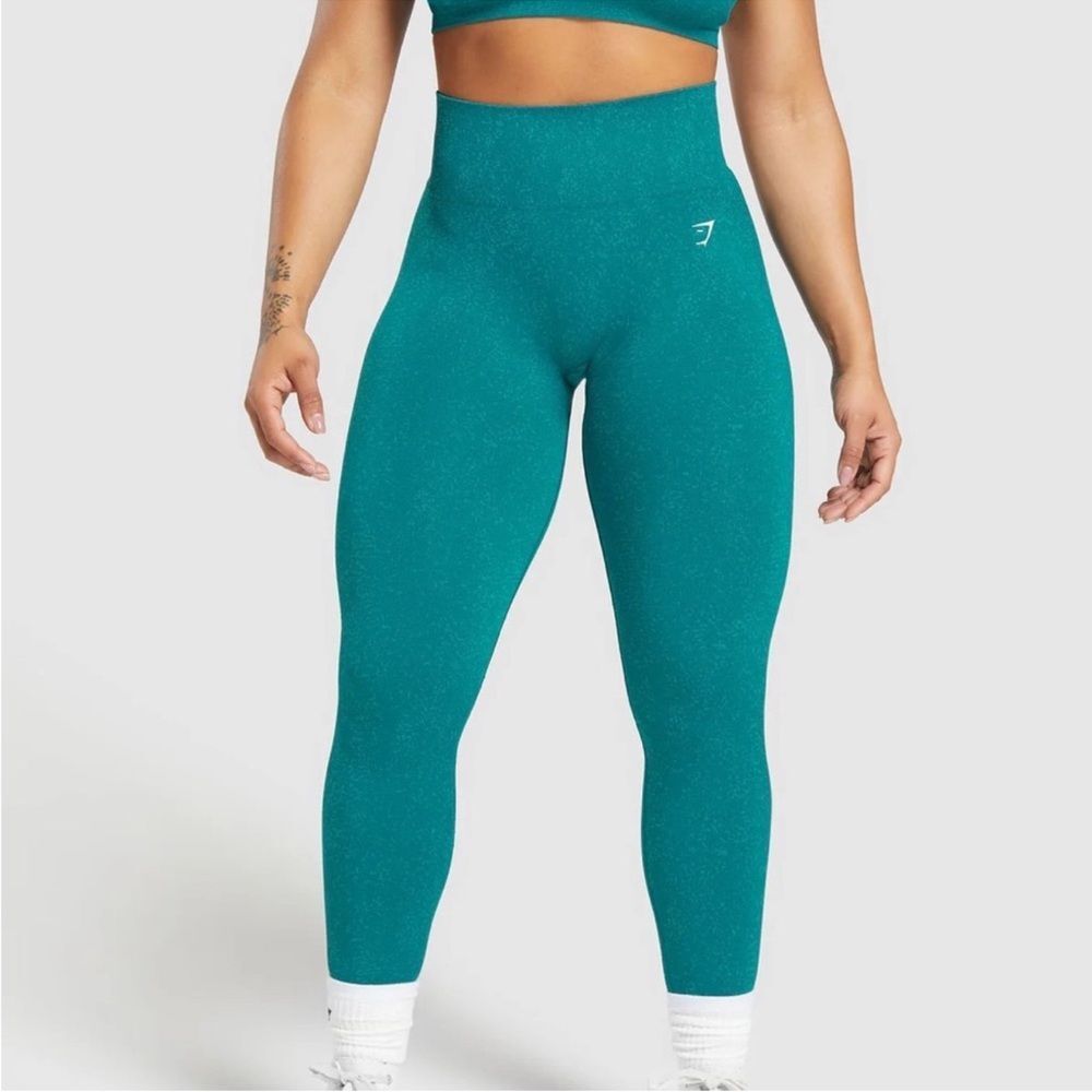 Gymshark Adapt Fleck Seamless Leggings Size Medium‎ in Teal NWT in packaging